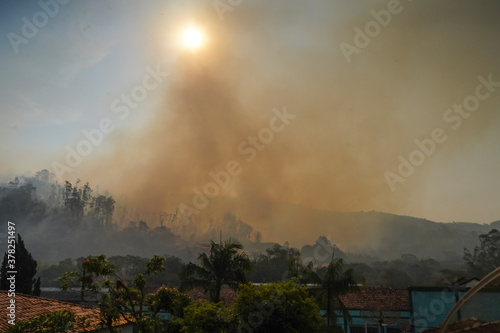 Forest fire disaster in Monte Alegre do Sul, Sao Paulo, Brazil. 8 September-2020 photo