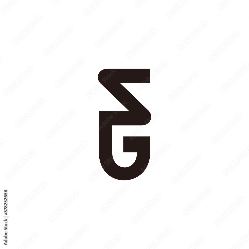 letter sg simple linked geometric line art emblem logo vector letter sg simple linked geometric line art emblem logo vector