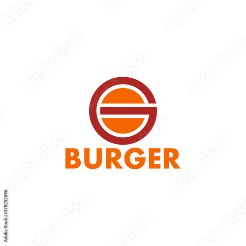 letter g burger shape simple geometric logo vector