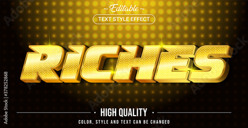Editable text style effect - Rich Gold theme style.