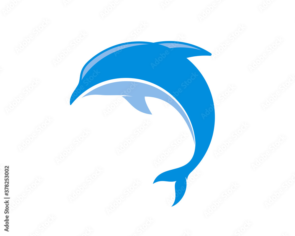 Fototapeta premium Blue dolphin vector illustration