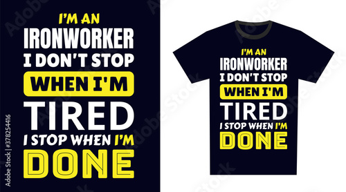 Tableau sur toile Ironworker T Shirt Design Typography