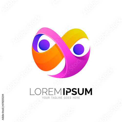Family logo, colorful and people logo design template, charity symbol 