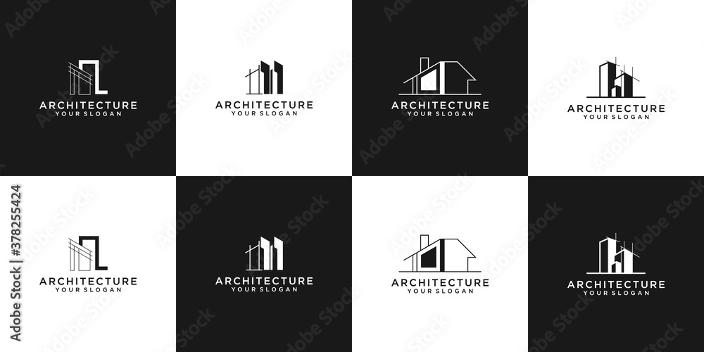 Collection of building architecture sets, real estate logo design icon Collection of building architecture sets, real estate logo design icon