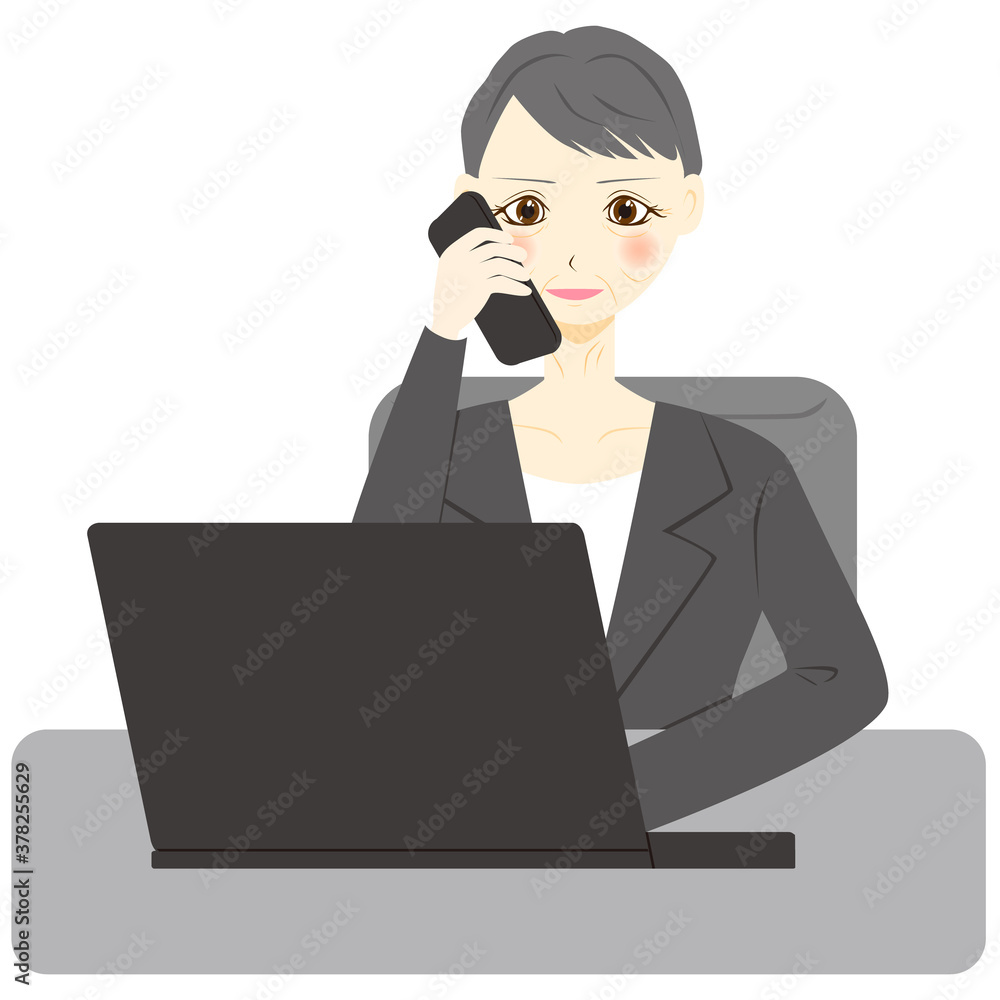 パソコン 女性 ミドル 会社員 電話 スマートフォン パソコン 女性 ミドル 会社員 電話 スマートフォン