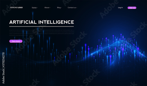 Artificial intelligence, machine learning, ai, data deep learning for future technology artwork, mining, isometric, neural network, machine programming and Responsive web banner. vector Illustration.