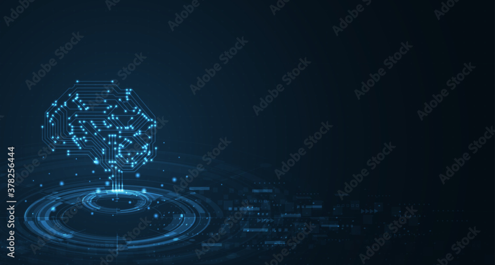 Vetor de Artificial intelligence, machine learning, ai, data deep ...