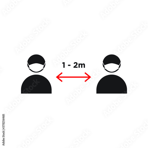 Social distancing icon design. vector illustration