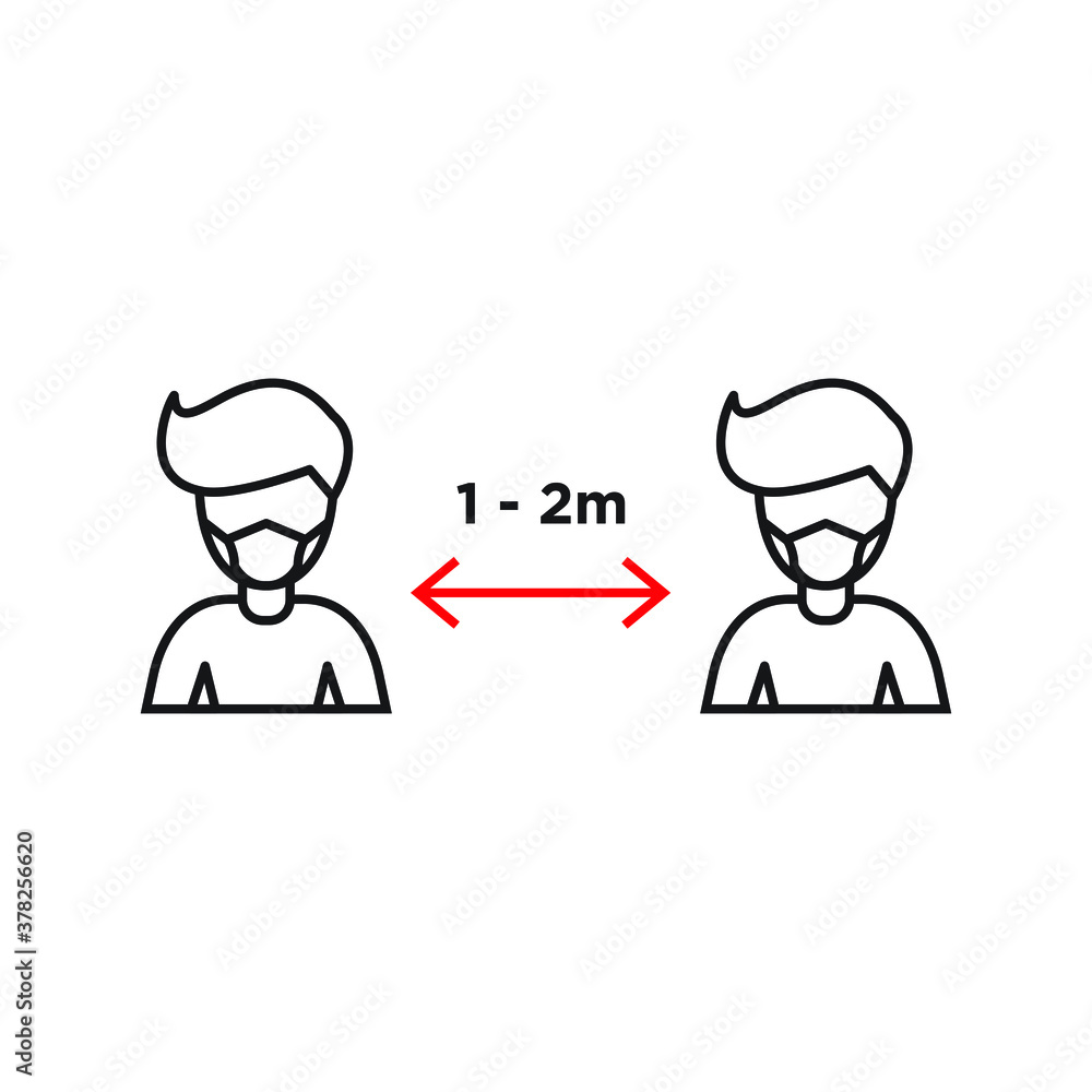 Social distancing icon design. vector illustration Social distancing icon design. vector illustration