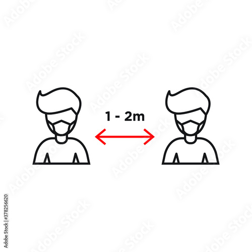 Social distancing icon design. vector illustration