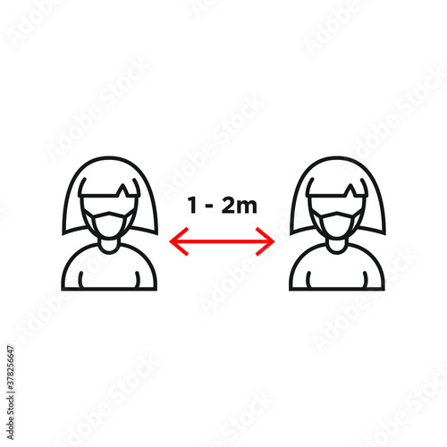 Social distancing icon design. vector illustration