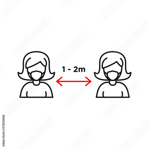 Social distancing icon design. vector illustration