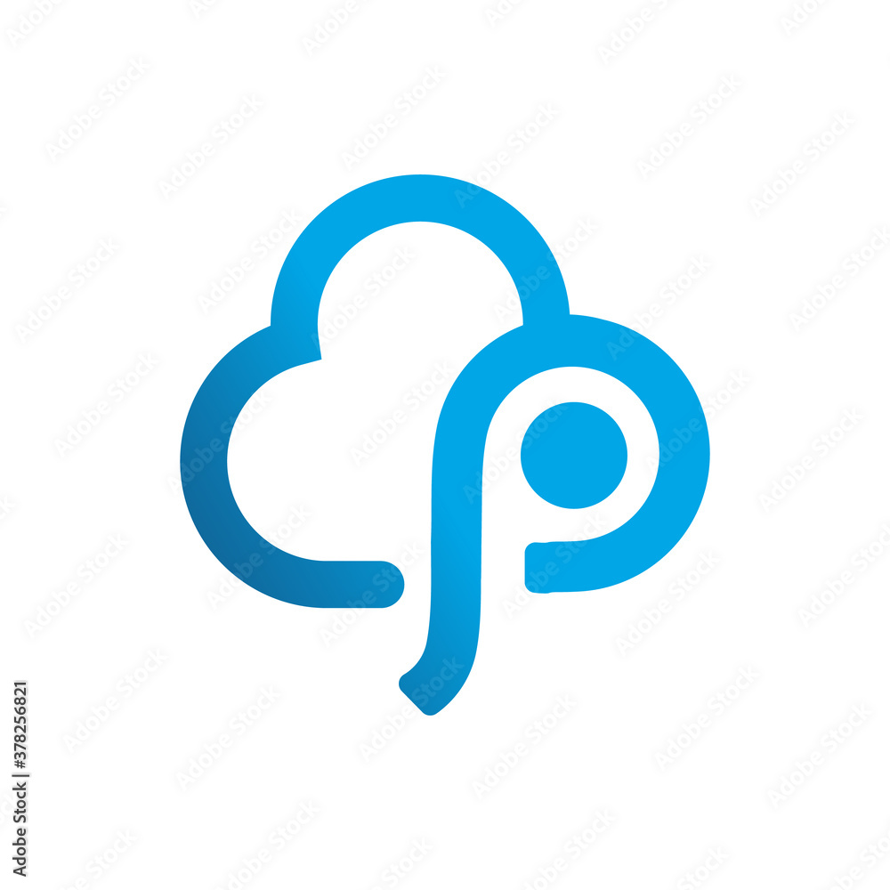custom initial letter P cloud Logo Design Great Logo Leters Icon Vector Design custom initial letter P cloud Logo Design Great Logo Leters Icon Vector Design