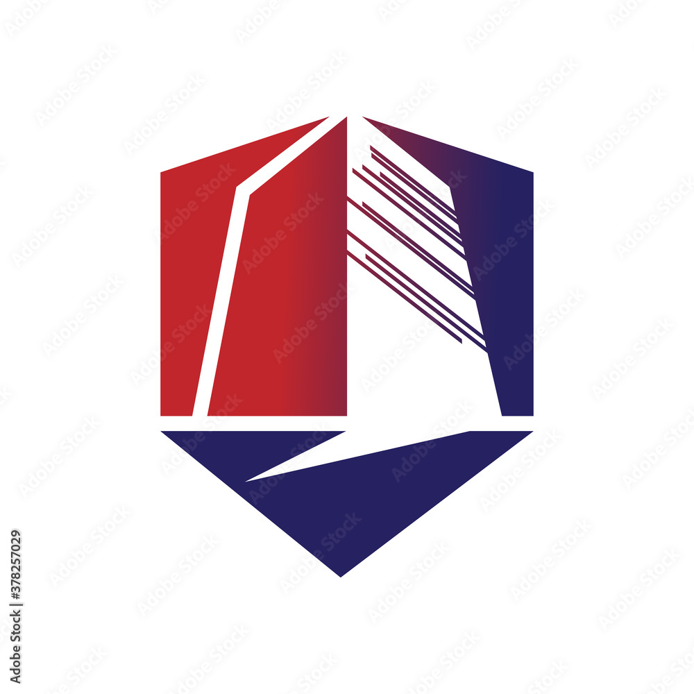 Abstract shield and building maintenance security logo vector illustration Abstract shield and building maintenance security logo vector illustration