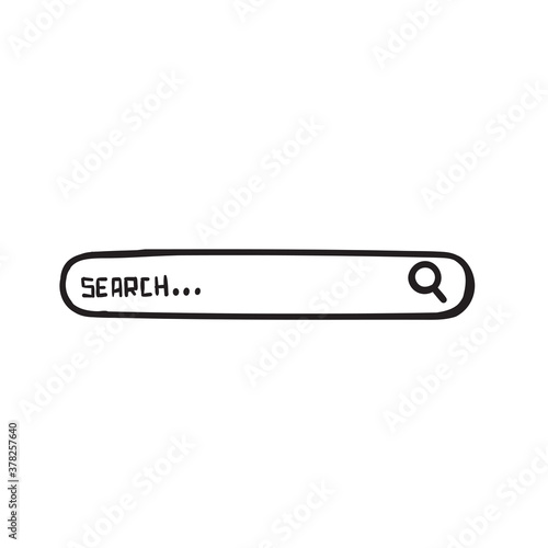 hand drawn doodle search bar icon illustration vector isolated