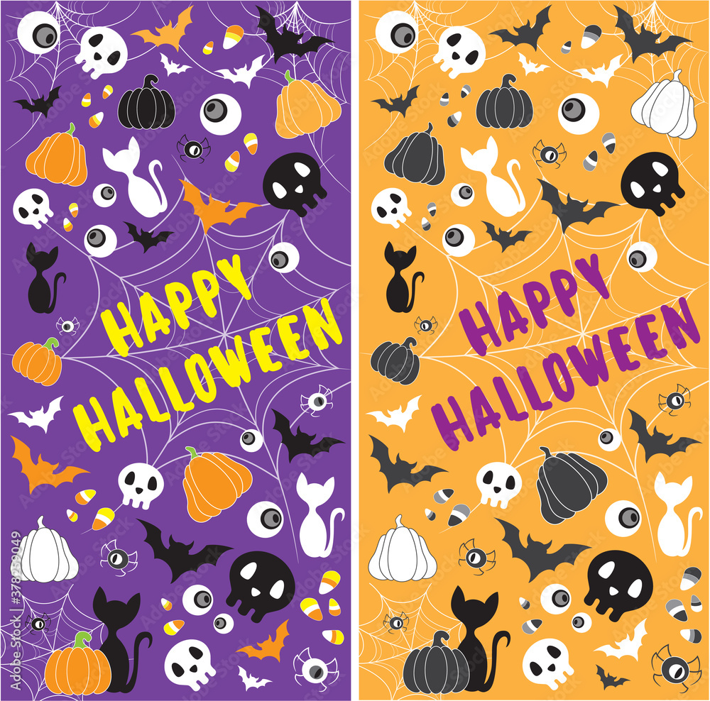 Halloween Seamless Background Set Halloween Seamless Background Set