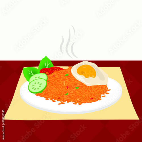Fried Rice plate with food 