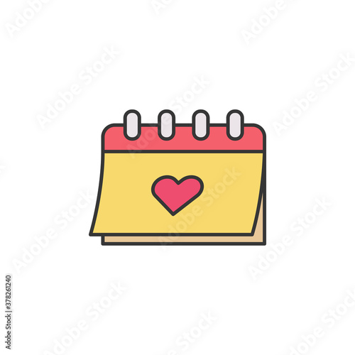 calendar bff day outline icon. Elements of friendship line icon. Signs, symbols and vectors can be used for web, logo, mobile app, UI, UX on white background