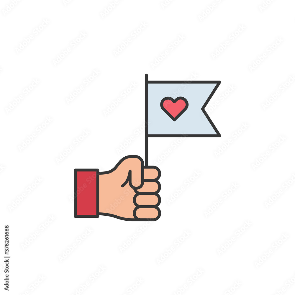 flag hand friendship outline icon. Elements of friendship line icon. Signs, symbols and vectors can be used for web, logo, mobile app, UI, UX on white background flag hand friendship outline icon. Elements of friendship line icon. Signs, symbols and vectors can be used for web, logo, mobile app, UI, UX on white background