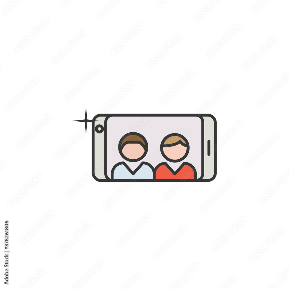 phone selfie friendship outline icon. Elements of friendship line icon. Signs, symbols and vectors can be used for web, logo, mobile app, UI, UX on white background phone selfie friendship outline icon. Elements of friendship line icon. Signs, symbols and vectors can be used for web, logo, mobile app, UI, UX on white background