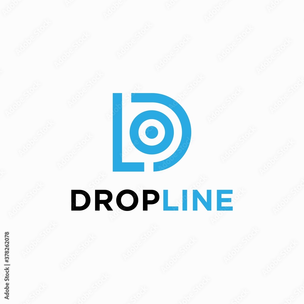 Drop Line Logo Vector Symbol, dl