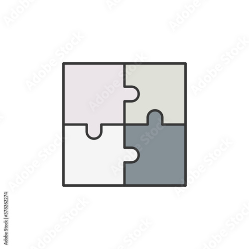 plan puzzle friendship outline icon. Elements of friendship line icon. Signs, symbols and vectors can be used for web, logo, mobile app, UI, UX on white background