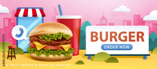 Fastfood restaurant ad banner