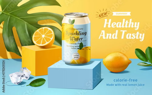Sparkling water advertisement