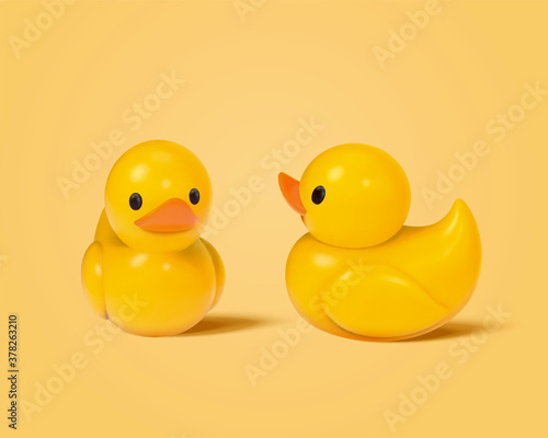 Cute toy duck figurines