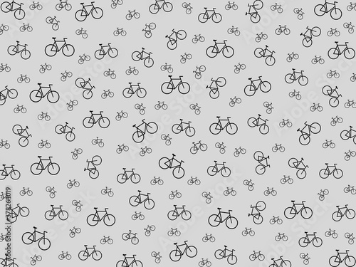 Bicycle pattern motif isolated on gray background. Simple and sporty design for application on fabric or wallpaper prints for sports lifestyle lovers