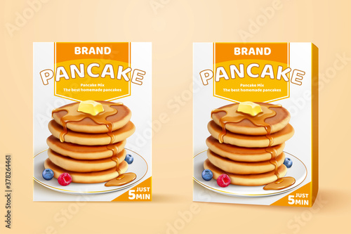 Pancake mix packaging design mockup