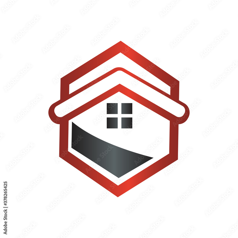 hexagonal architectural home design logo vector illustrations hexagonal architectural home design logo vector illustrations