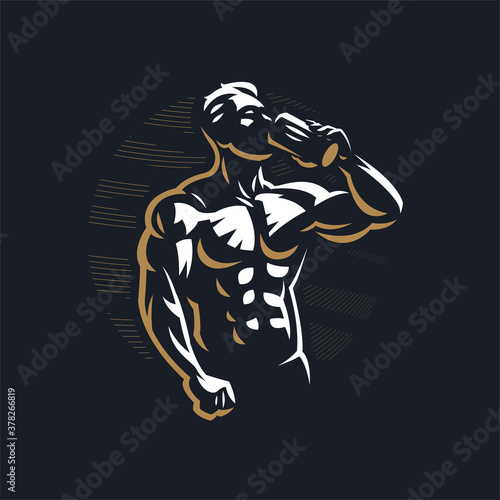 Fitness man with muscles 