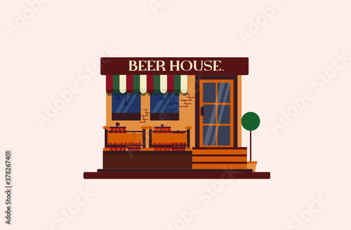 Beer House Vector Illustration