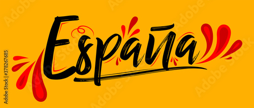 Espana Spain Spanish text,Patriotic Banner design flag colors vector illustration.