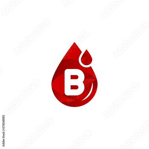 b letter blood logo design.World Blood Donor Day vector background. Awareness poster with red paper cut blood drop. 14 june. Hemophilia day concept