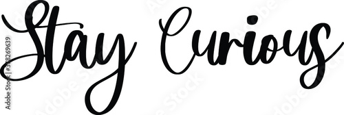 Stay Curious Typography Black Color Text On White Background