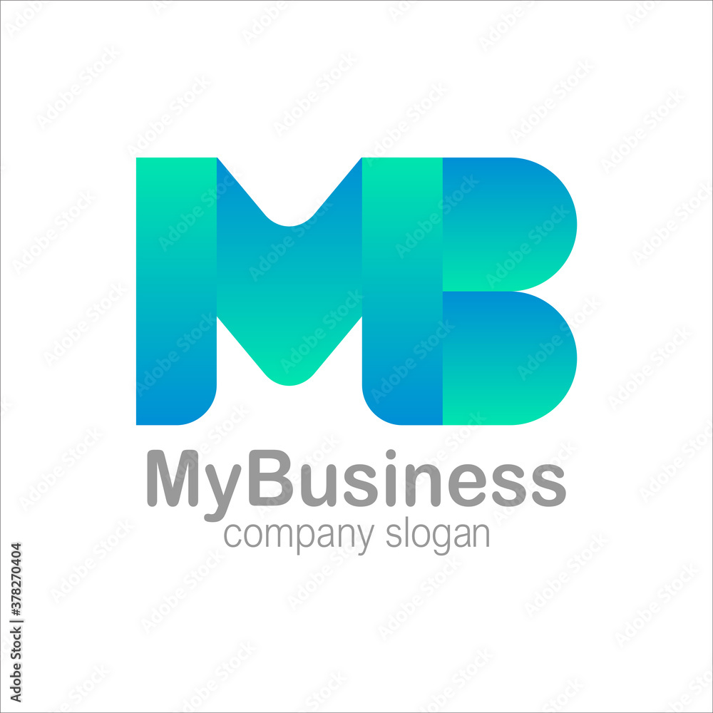 Letter M and B Logo Symbol Cyan blue Colorful Gradient Vector Letter M and B Logo Symbol Cyan blue Colorful Gradient Vector