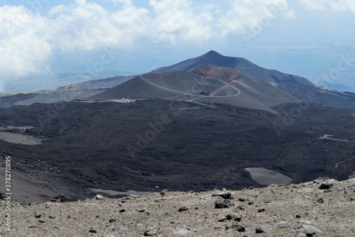 Etna - Panorama a valle dalla Bocca Nuova