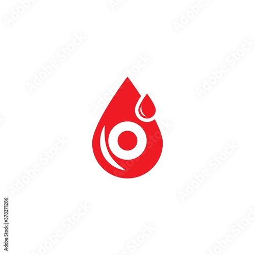 o letter blood logo design.World Blood Donor Day vector background. Awareness poster with red paper cut blood drop. 14 june. Hemophilia day concept
