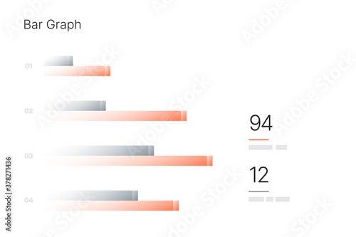 Infographic elements for business layout, presentation template and finance report. Data visualization with Bar Graph.