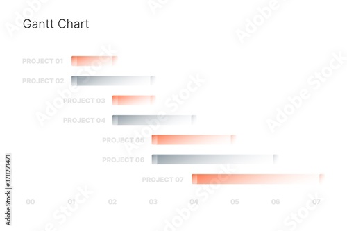 Infographic elements for business layout, presentation template and finance report. Data visualization with Gantt Chart.