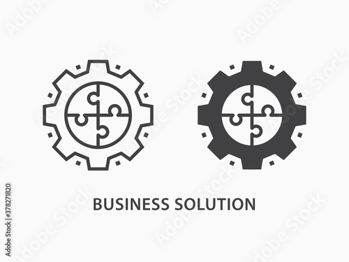 Business solution icon on white background.