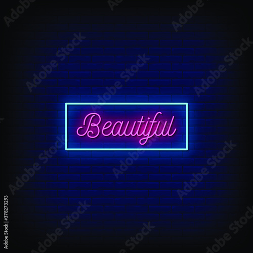 Beautifull Neon Signs Style Text Vector