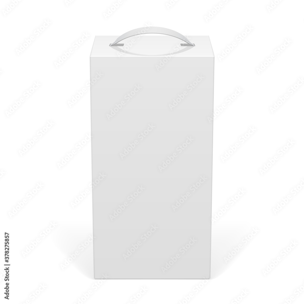 Light Realistic Package Cardboard Box with a handle. Vector illustration Light Realistic Package Cardboard Box with a handle. Vector illustration