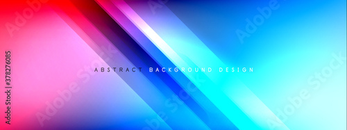 Motion concept neon shiny lines on liquid color gradients abstract backgrounds. Dynamic shadows and lights templates for text