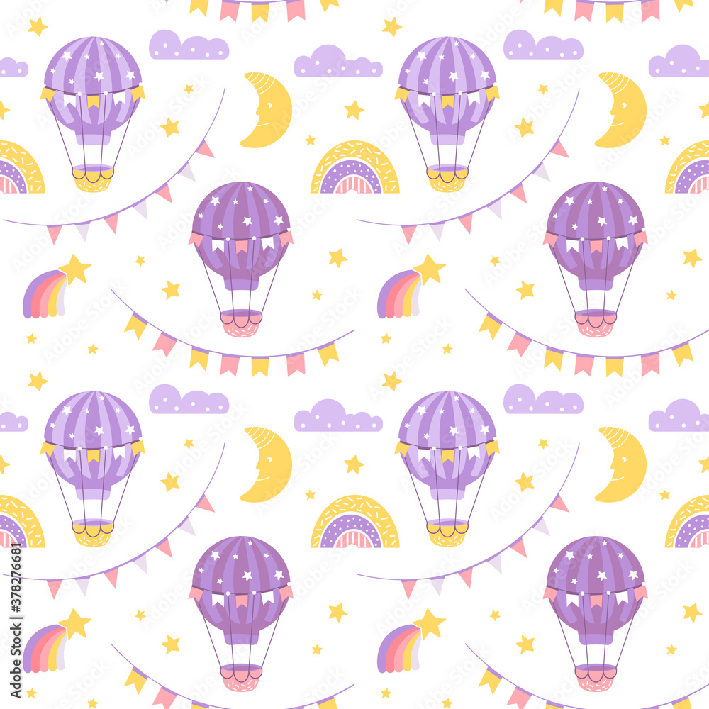 Seamless pattern wits air ballons. Fest background for wrapping paper, party flags, greeting cards back Seamless pattern wits air ballons. Fest background for wrapping paper, party flags, greeting cards back