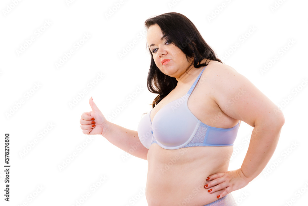 Big woman in bra, body positive. Big woman in bra, body positive.