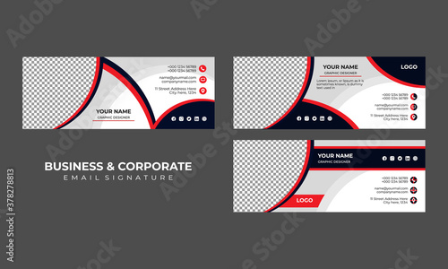 Email signature template design or email footer and personal social media cover