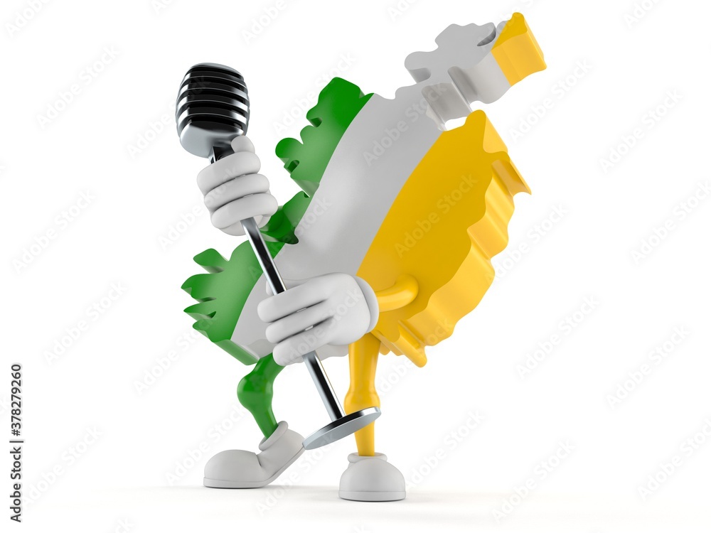 Fototapeta premium Ireland character singing into microphone